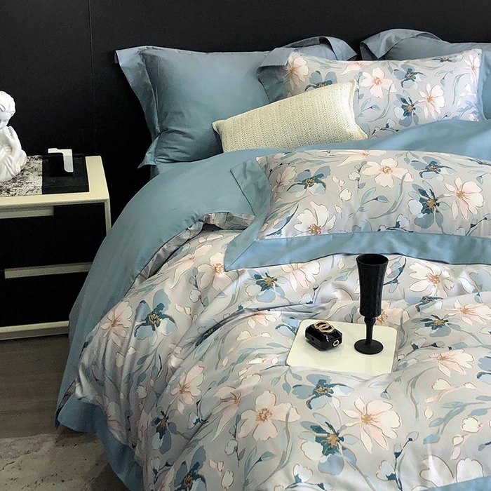 91家纺网 家纺一手货源 找家纺 金麦家纺 2024新款全棉数码印花四件套系列 温婉