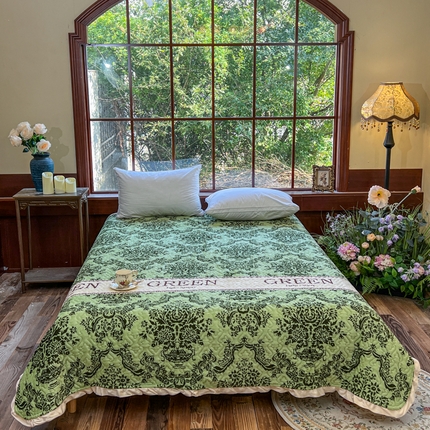 91家纺网 家纺一手货源 找家纺 （总）悦织湾家纺 2025新款印花牛奶绒花边夹棉床盖