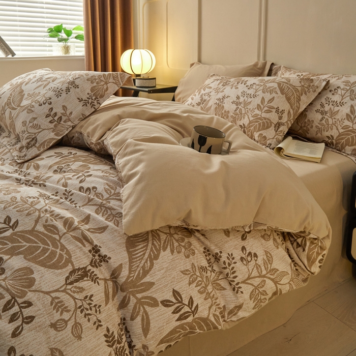 91家纺网 家纺一手货源 找家纺 涵宸家纺 2024新款加厚全棉磨毛印花四件套--罗马系列 F絮语