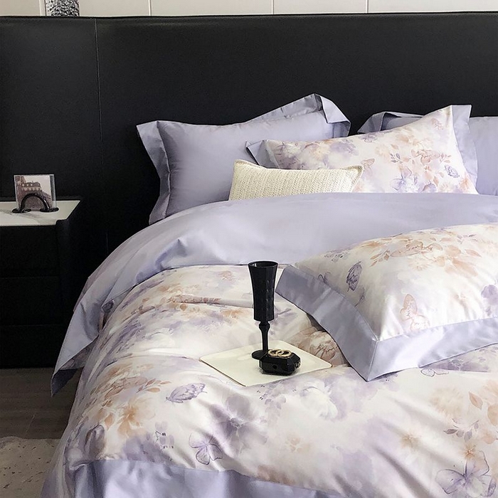 91家纺网 家纺一手货源 找家纺 金麦家纺 2024新款全棉数码印花四件套系列 花漾