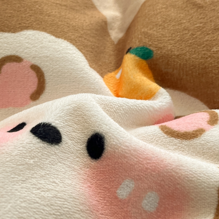 91家纺网 家纺一手货源 找家纺 沐慕 2024新款200g加厚牛奶绒四件套 呆萌熊