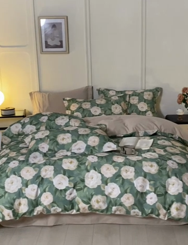 91家纺网 家纺一手货源 找家纺 涵宸家纺 2024新款加厚全棉磨毛印花四件套--罗马系列 F花田