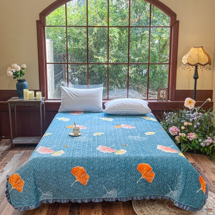 91家纺网 家纺一手货源 找家纺 （总）悦织湾家纺 2025新款印花牛奶绒花边夹棉床盖