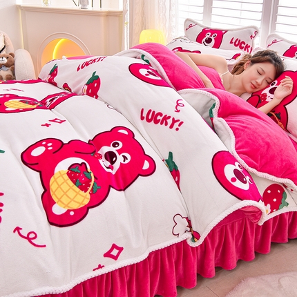 91家纺网 家纺一手货源 找家纺 （总）梦莱情 2024新款190克7斤半牛奶绒四件套