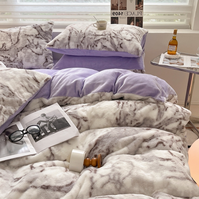 91家纺网 家纺一手货源 找家纺 （总）金爱家 2024新款立体牛奶绒兔毛绒印花四件套