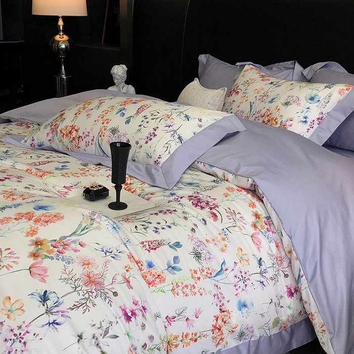 91家纺网 家纺一手货源 找家纺 金麦家纺 2024新款全棉数码印花四件套系列 曼妮