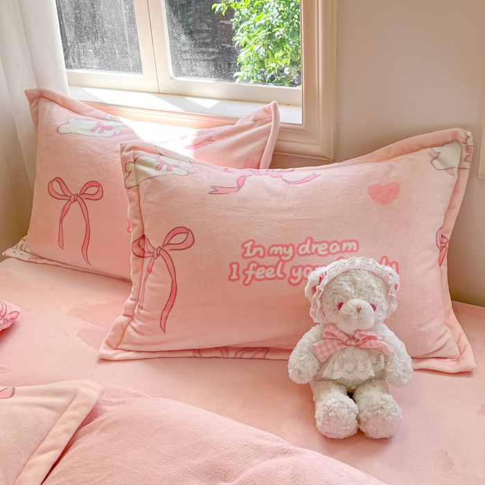 91家纺网 家纺一手货源 找家纺 沐慕 2024新款200g加厚牛奶绒四件套 仙仙兔