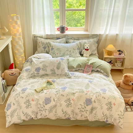 涵宸家纺 2024新款加厚全棉磨毛印花四件套--罗马系列 A朴雅