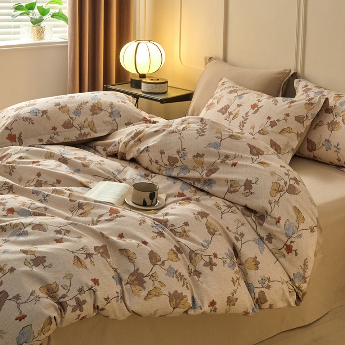 91家纺网 家纺一手货源 找家纺 涵宸家纺 2024新款加厚全棉磨毛印花四件套--罗马系列 F浮影