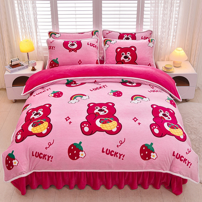 91家纺网 家纺一手货源 找家纺 （总）梦莱情 2024新款190克7斤半牛奶绒四件套