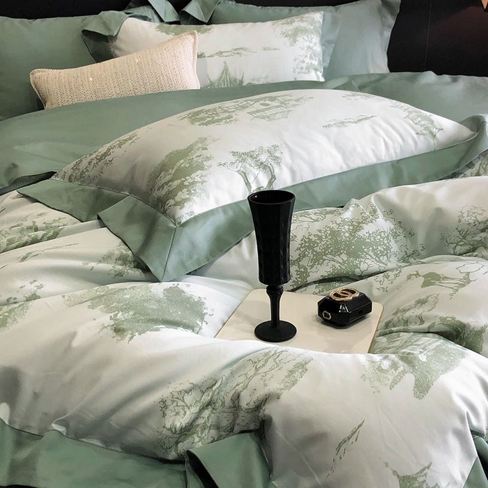 91家纺网 家纺一手货源 找家纺 金麦家纺 2024新款全棉数码印花四件套系列 洛卡