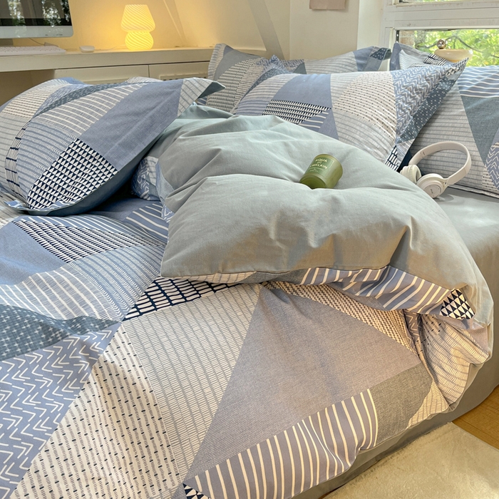 91家纺网 家纺一手货源 找家纺 涵宸家纺 2024新款加厚全棉磨毛印花四件套--罗马系列 D贝里-兰