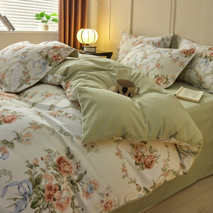 91家纺网 家纺一手货源 找家纺 涵宸家纺 2024新款加厚全棉磨毛印花四件套--罗马系列 F花纹