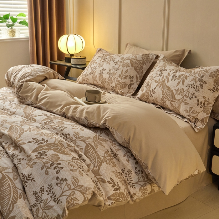 91家纺网 家纺一手货源 找家纺 涵宸家纺 2024新款加厚全棉磨毛印花四件套--罗马系列 F絮语