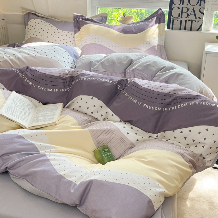 91家纺网 家纺一手货源 找家纺 涵宸家纺 2024新款加厚全棉磨毛印花四件套--罗马系列 D简言