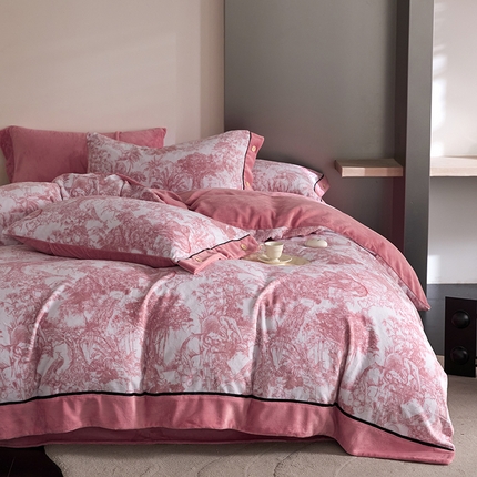 91家纺网 家纺一手货源 找家纺 （总）金奇达家纺 2024秋冬新品保暖加厚绒类热氧™绒绒四件套-【丛林物语】（全网控价{折后券后}不低于268元）