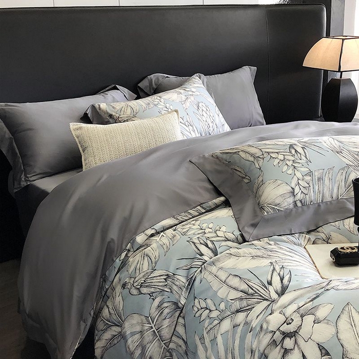 91家纺网 家纺一手货源 找家纺 金麦家纺 2024新款全棉数码印花四件套系列 花期如梦