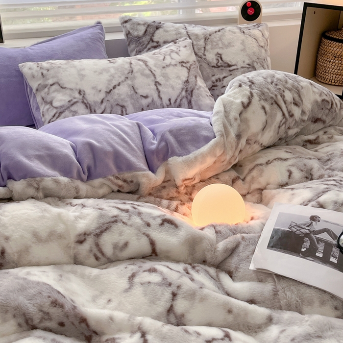 91家纺网 家纺一手货源 找家纺 （总）金爱家 2024新款立体牛奶绒兔毛绒印花四件套