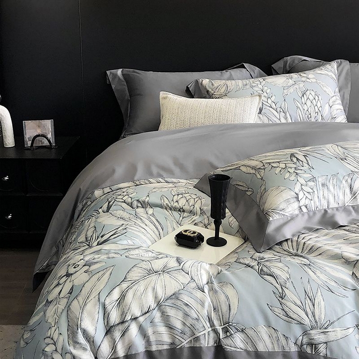 91家纺网 家纺一手货源 找家纺 金麦家纺 2024新款全棉数码印花四件套系列 花期如梦