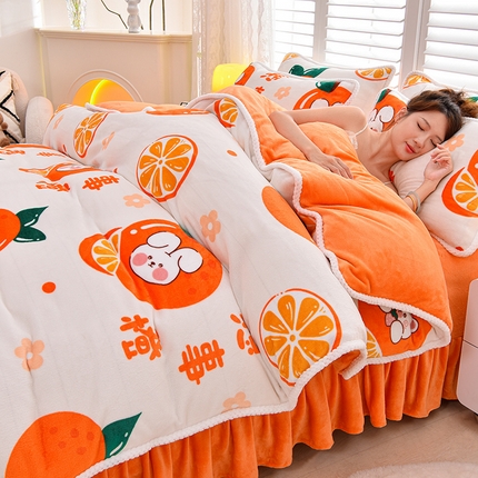 91家纺网 家纺一手货源 找家纺 （总）梦莱情 2024新款190克7斤半牛奶绒四件套