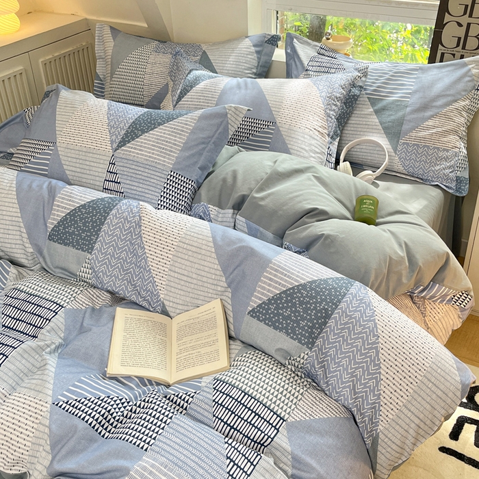 91家纺网 家纺一手货源 找家纺 涵宸家纺 2024新款加厚全棉磨毛印花四件套--罗马系列 D贝里-兰