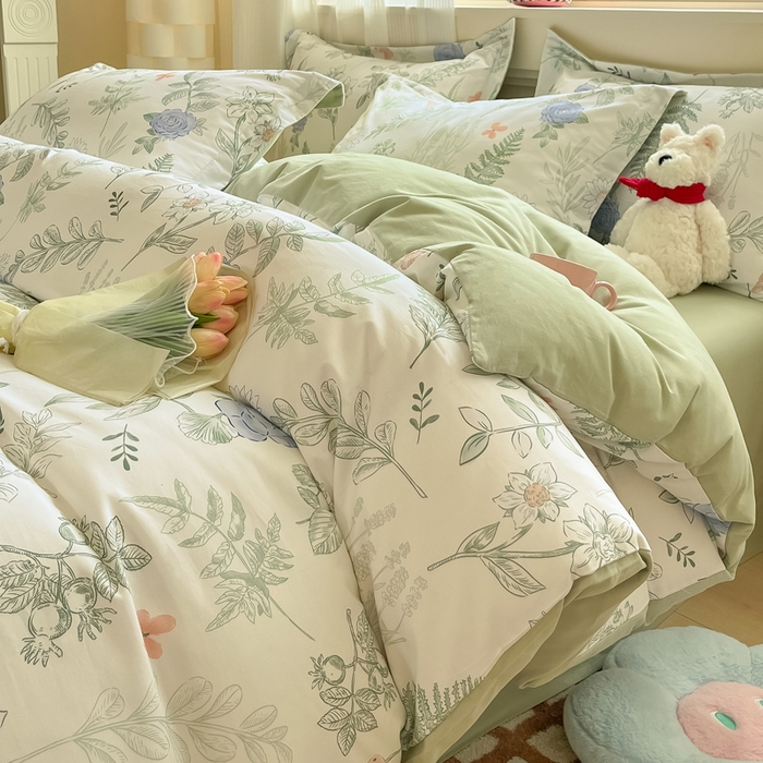 91家纺网 家纺一手货源 找家纺 涵宸家纺 2024新款加厚全棉磨毛印花四件套--罗马系列 A朴雅