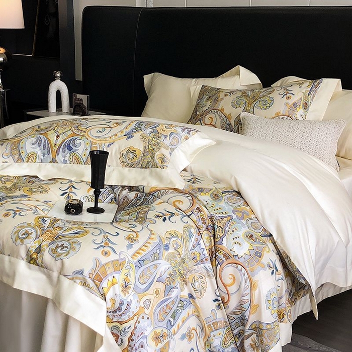 91家纺网 家纺一手货源 找家纺 金麦家纺 2024新款全棉数码印花四件套系列 赫本