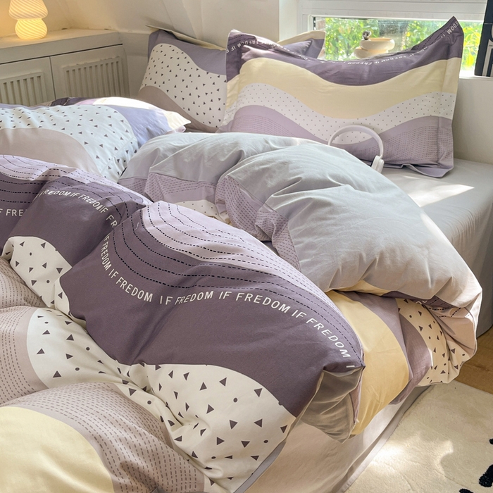 91家纺网 家纺一手货源 找家纺 涵宸家纺 2024新款加厚全棉磨毛印花四件套--罗马系列 D简言