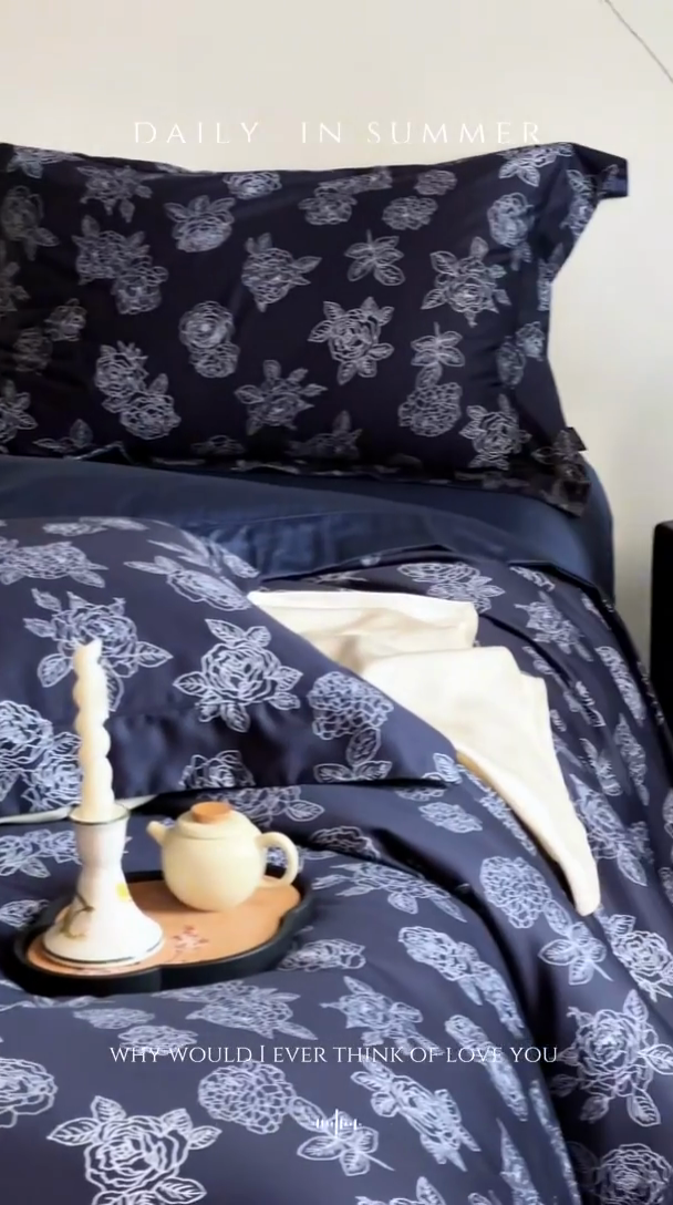 91家纺网 家纺一手货源 找家纺 （总）窝米 2024新款数码印花100支埋绳工艺款四件套-青花瓷