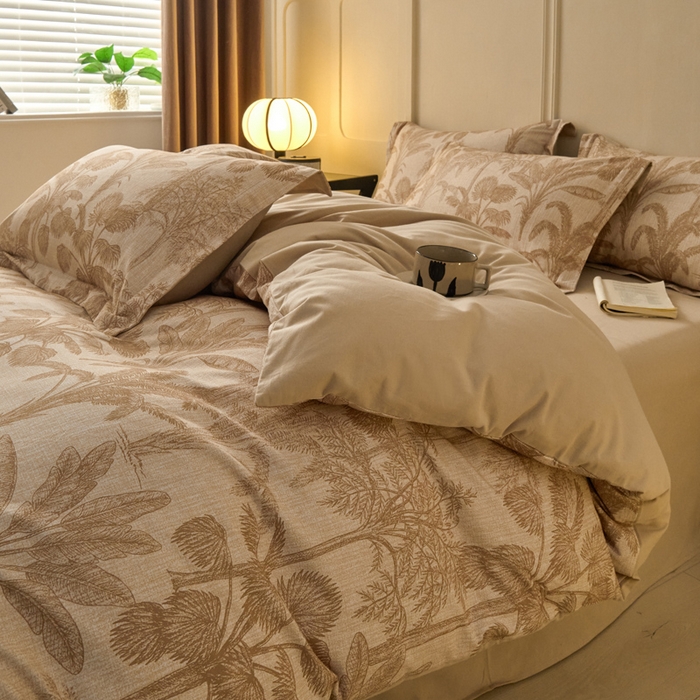 91家纺网 家纺一手货源 找家纺 涵宸家纺 2024新款加厚全棉磨毛印花四件套--罗马系列 F春序