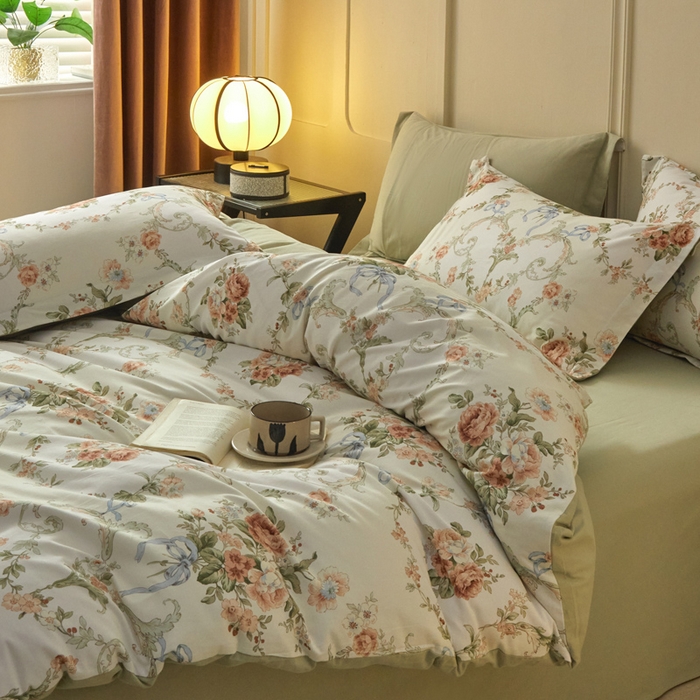 91家纺网 家纺一手货源 找家纺 涵宸家纺 2024新款加厚全棉磨毛印花四件套--罗马系列 F花纹