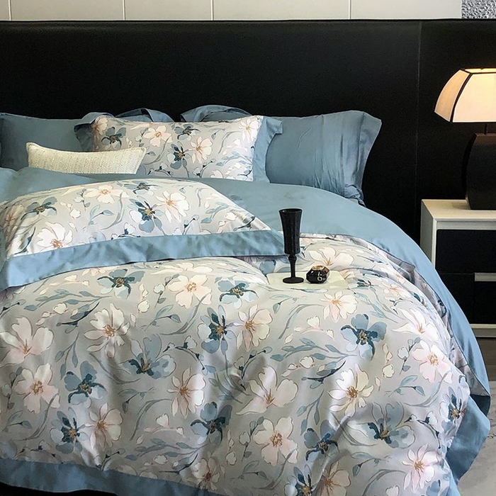 91家纺网 家纺一手货源 找家纺 金麦家纺 2024新款全棉数码印花四件套系列 温婉