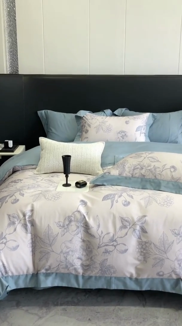 91家纺网 家纺一手货源 找家纺 金麦家纺 2024新款全棉数码印花四件套系列 芳华