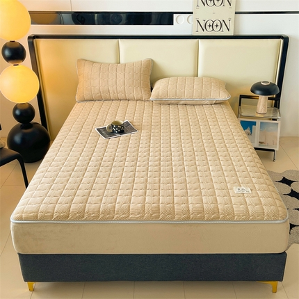 91家纺网 家纺一手货源 找家纺 （总）恒爱家纺 2024新款A类良品牛奶绒夹棉床笠