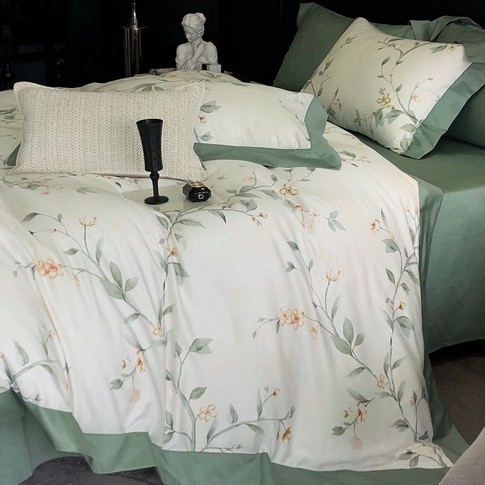 91家纺网 家纺一手货源 找家纺 金麦家纺 2024新款全棉数码印花四件套系列 春意盎然