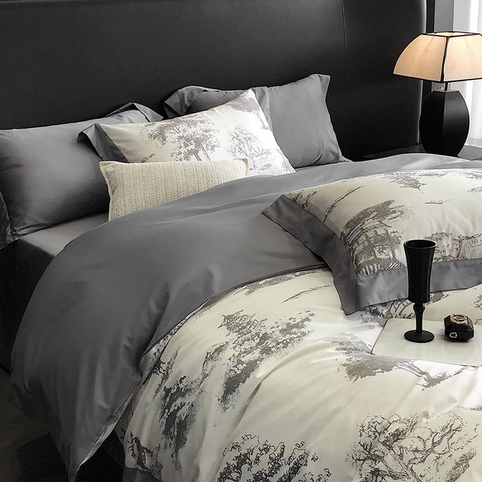 91家纺网 家纺一手货源 找家纺 金麦家纺 2024新款全棉数码印花四件套系列 克洛伊