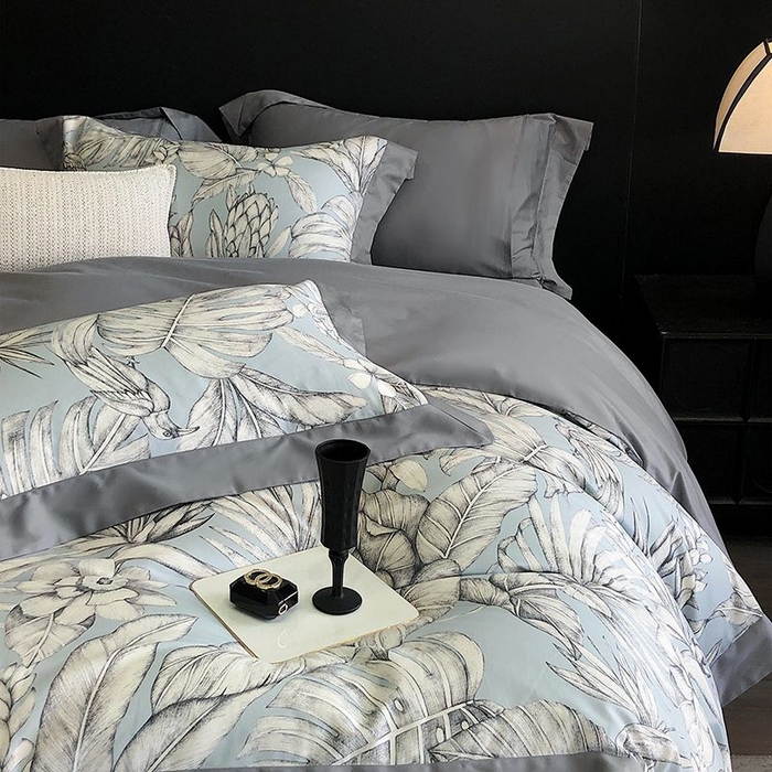 91家纺网 家纺一手货源 找家纺 金麦家纺 2024新款全棉数码印花四件套系列 花期如梦