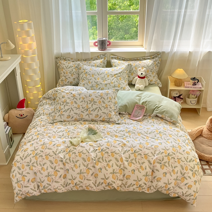 91家纺网 家纺一手货源 找家纺 涵宸家纺 2024新款加厚全棉磨毛印花四件套--罗马系列 A盛夏