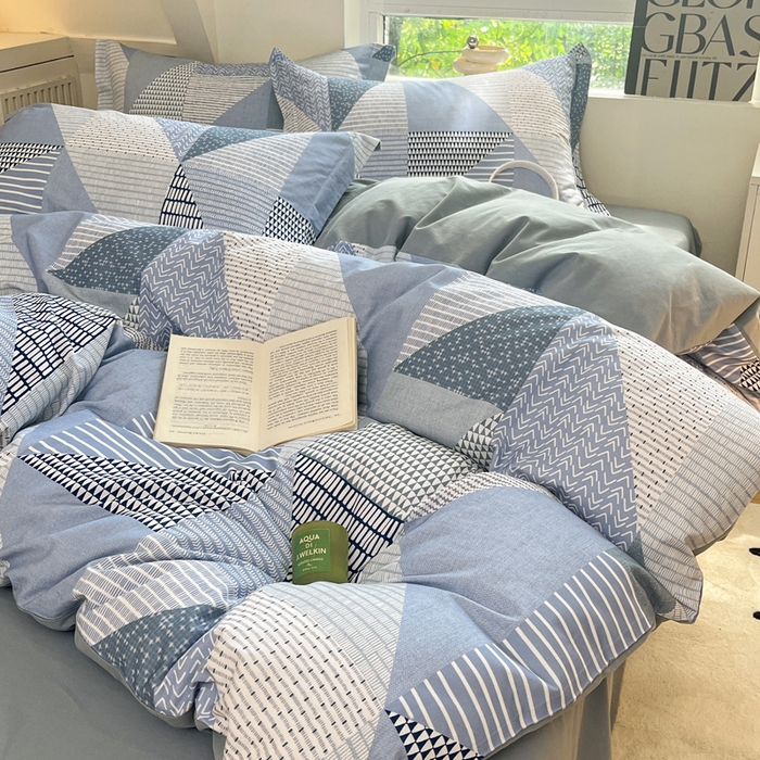 91家纺网 家纺一手货源 找家纺 涵宸家纺 2024新款加厚全棉磨毛印花四件套--罗马系列 D贝里-兰