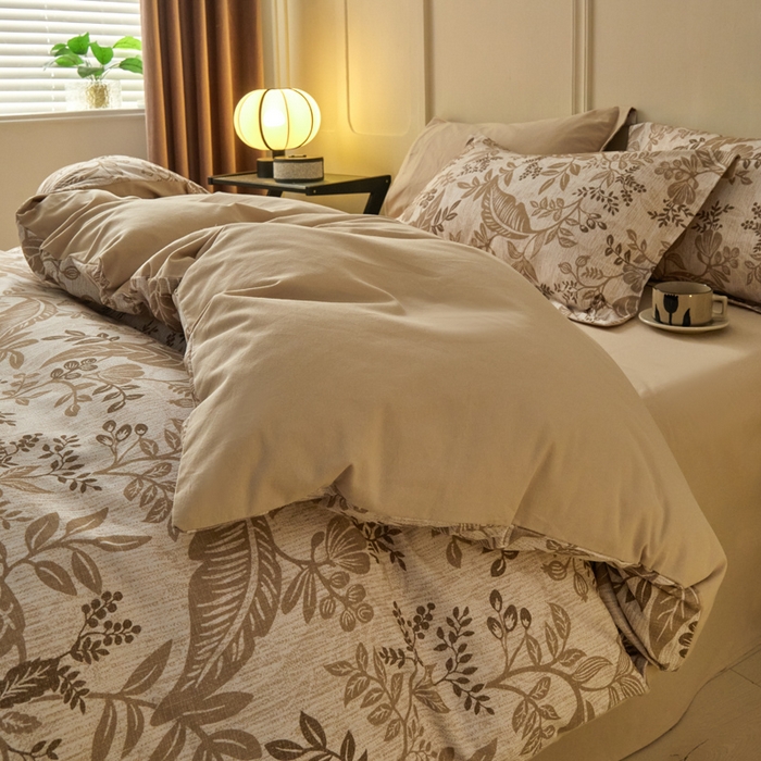 91家纺网 家纺一手货源 找家纺 涵宸家纺 2024新款加厚全棉磨毛印花四件套--罗马系列 F絮语