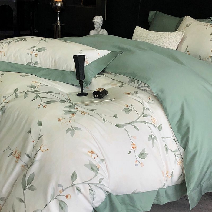 91家纺网 家纺一手货源 找家纺 金麦家纺 2024新款全棉数码印花四件套系列 春意盎然