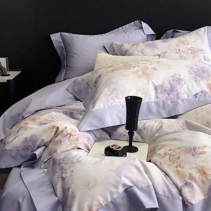 91家纺网 家纺一手货源 找家纺 金麦家纺 2024新款全棉数码印花四件套系列 花漾