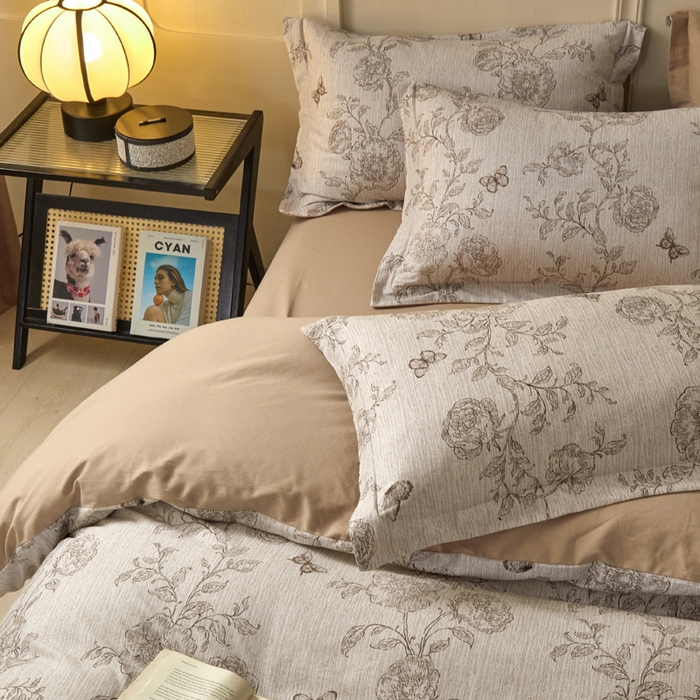 91家纺网 家纺一手货源 找家纺 涵宸家纺 2024新款加厚全棉磨毛印花四件套--罗马系列 F漫春