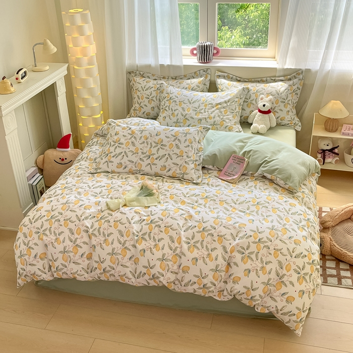 91家纺网 家纺一手货源 找家纺 涵宸家纺 2024新款加厚全棉磨毛印花四件套--罗马系列 A盛夏