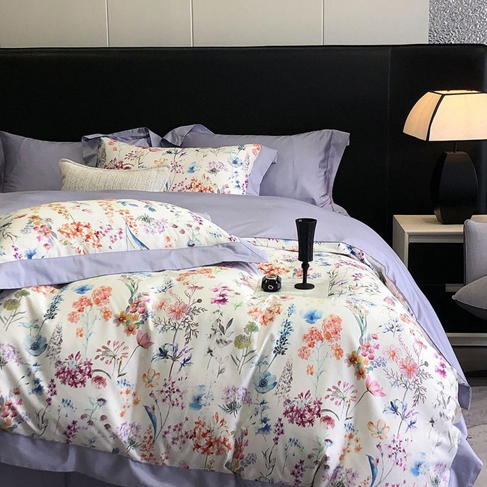 91家纺网 家纺一手货源 找家纺 金麦家纺 2024新款全棉数码印花四件套系列 曼妮