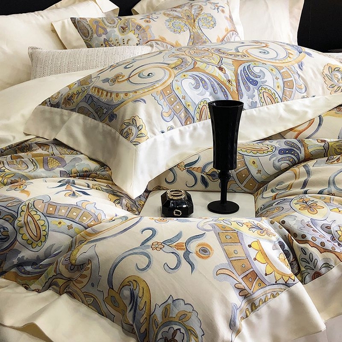 91家纺网 家纺一手货源 找家纺 金麦家纺 2024新款全棉数码印花四件套系列 赫本