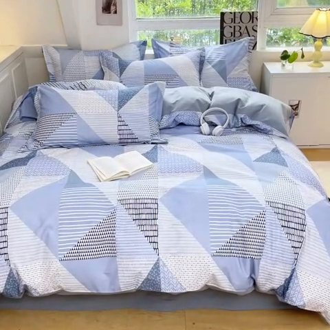 91家纺网 家纺一手货源 找家纺 涵宸家纺 2024新款加厚全棉磨毛印花四件套--罗马系列 D贝里-兰