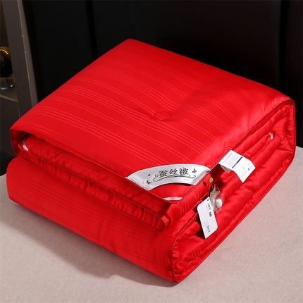 91家纺网 家纺一手货源 找家纺 （总）前程家纺 2025新款120S全棉缎条被子母被二合一双胎被拉链款冬被春秋被