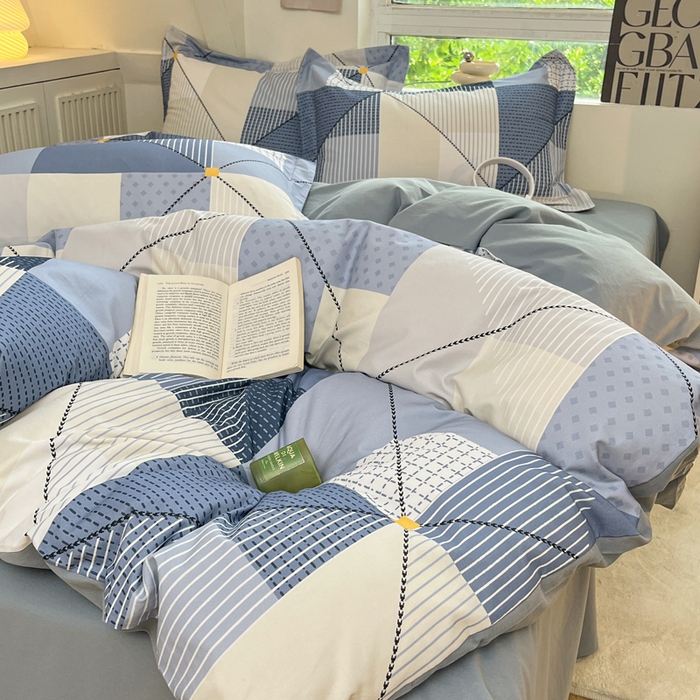 91家纺网 家纺一手货源 找家纺 涵宸家纺 2024新款加厚全棉磨毛印花四件套--罗马系列 D波西塔