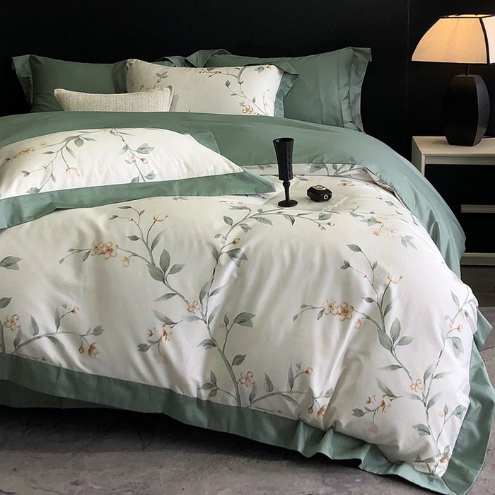 91家纺网 家纺一手货源 找家纺 金麦家纺 2024新款全棉数码印花四件套系列 春意盎然